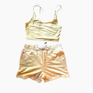 Fourlaps 4 Laps Banana Yellow Rush Shorts & Poise Athletic Bra Women Medium NWT